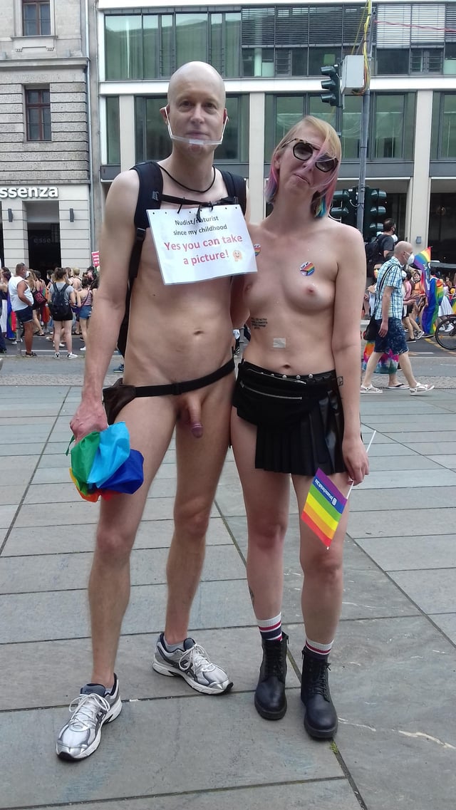 At Pride festival Berlin 2021, I hope internet loves my penis and her tits 😎