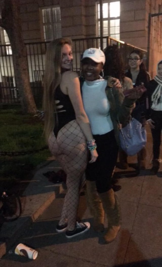 Stopped on the street by civilians who wanted pics because I’m a raver slut walking around in fishnets in the cold